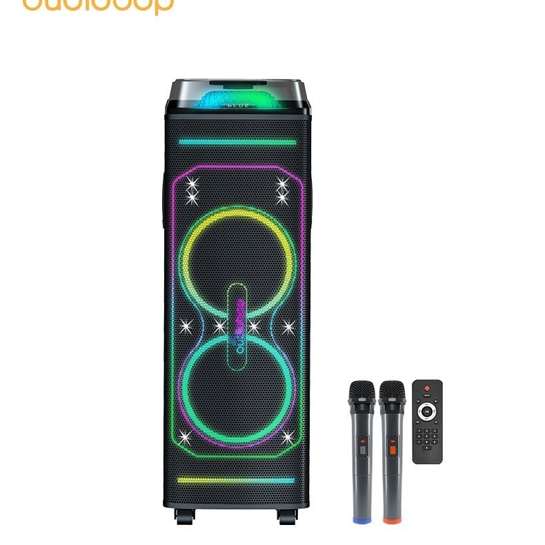 Altavoces Bluetooth de alta potencia doble 8 pulgadas KTV karaoke casero cuadrado K canto al aire libre tarjeta de sonido