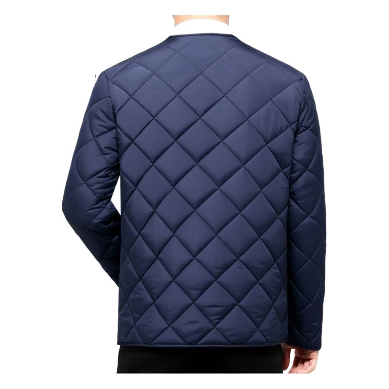 Abrigo de algodón acolchado de mediana edad y anciano 2023 Otoño e Invierno Nuevo abrigo cálido informal acolchado de algodón grueso con forro polar para hombres
