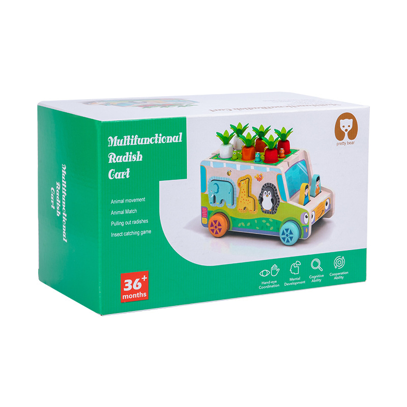 Niños multi-funcional Noah Ark trolley granja captura de insectos pesca de madera bebé educación temprana juguetes educativos de madera