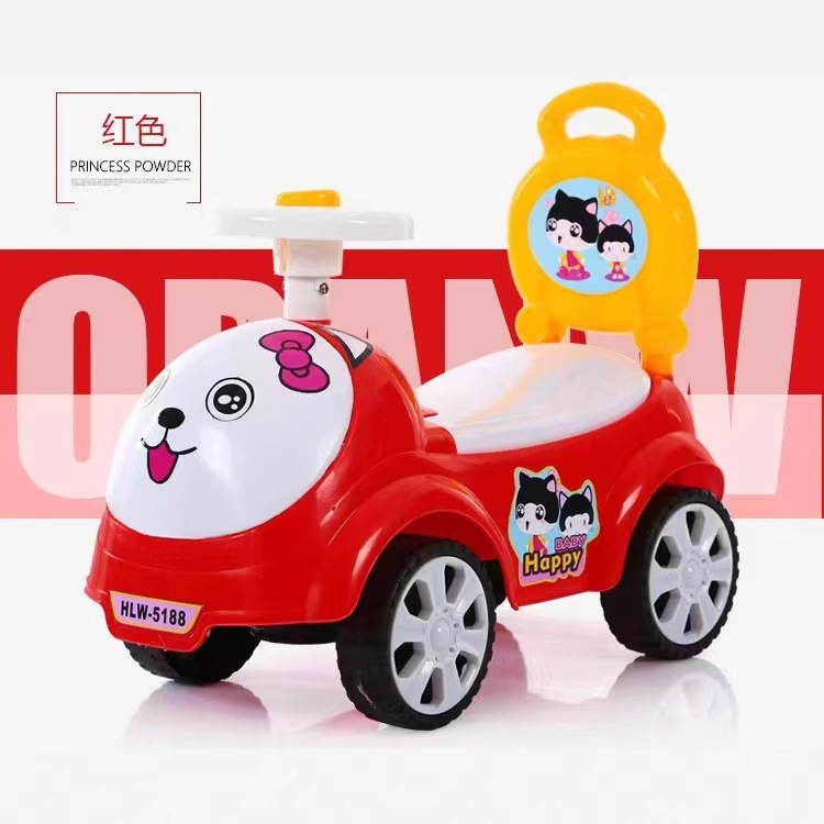 Children's Four-Wheel Scooter - Year-Old Boys and Girls with Music and Flashing Scooter, Baby Can Sit on the Swing Scooter