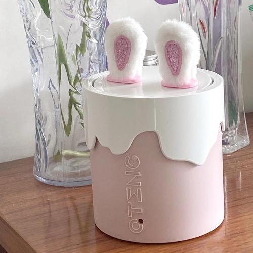 Pink Ice Cream Rabbit Ears Bow Trash Can Ins Style High-Looking Household Large Capacity Female Bedroom Desktop