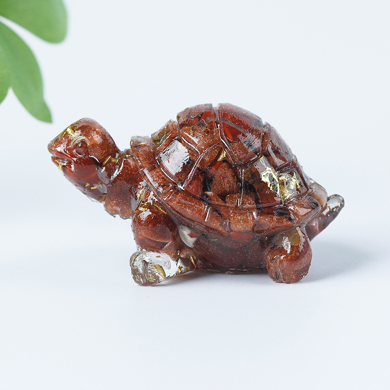 Cristal natural Animal Cristal blanco Cute Little Turtle Decoración creativa Adornos de escritorio Artesanías Decoración de coche