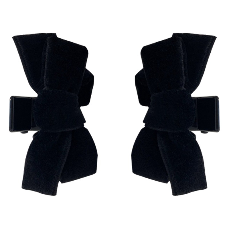 Wang Xinling same style black velvet bow small size side bangs hairpin female summer Princess head clip headdress
