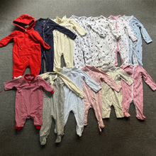 RL家新生婴儿宝宝长袖连体衣春秋款纯棉包脚哈衣爬服外单童装