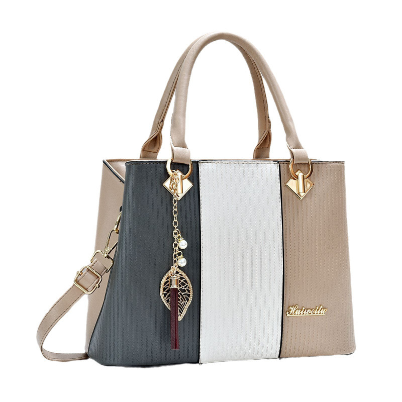 Color Block Women's Fashion Trend Handbag PU Shoulder Crossbody Large Capacity Bag Bags_voghion.com