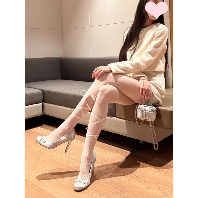 フレンチバレエスタイルの女性用スティレットハイヒール2025新しいスタイルのサテンリボンラウンドトゥ気質スリッポンシューズ|undefined
