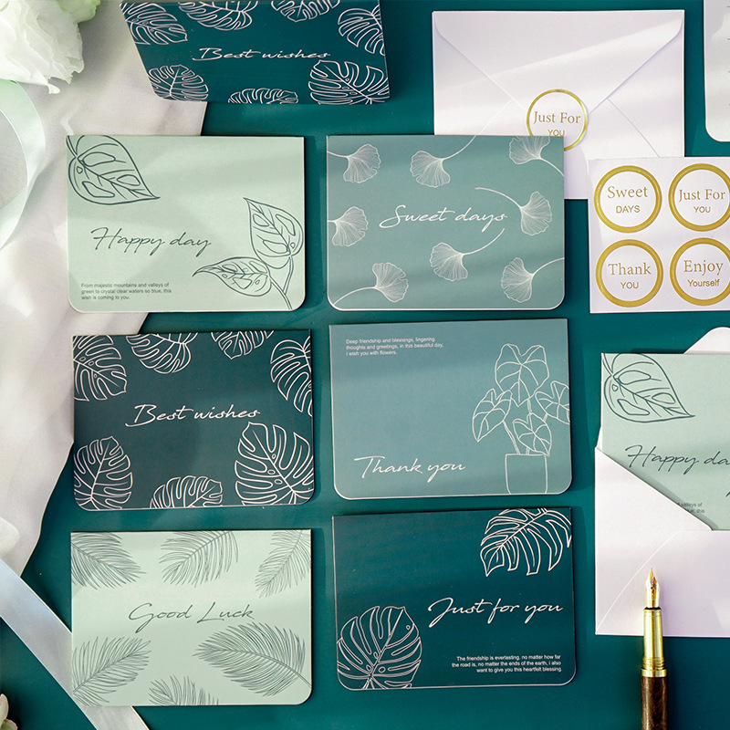 Tarjeta de felicitación simple y fresca, tarjeta de felicitación en blanco de cumpleaños simple y creativa, tarjeta de regalo manuscrita al por mayor.