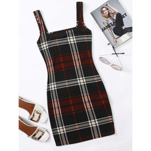 X 31265 Plaid print dress ����ӡ������ȹ�羳����ͨ