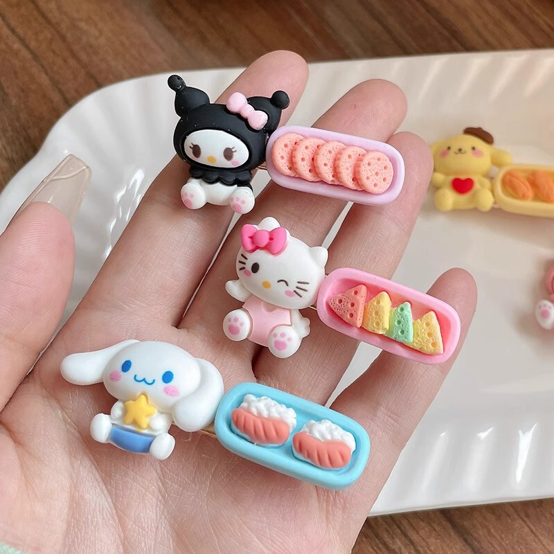 ヘアピンインかわいいクロミシナモンドッグヘアアクセサリーキャンディーカラーのヘアピンサイドクリップ海辺のアクセサリー女性のハイエンド|undefined