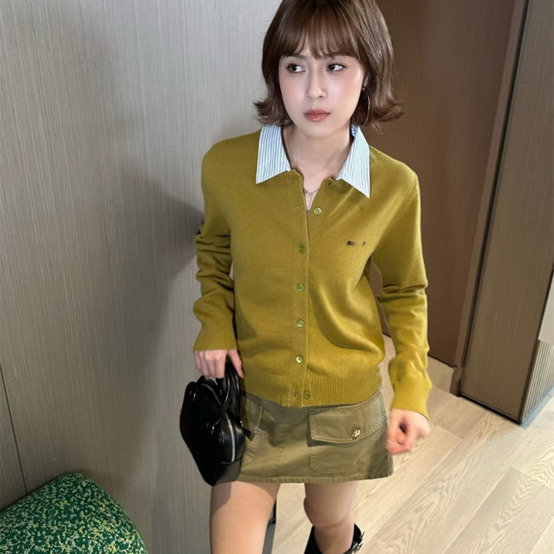 正确版本2025秋冬新款原标MIU缪家学院风可拆卸衣领针织开衫男女|undefined