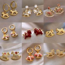 新款银针镶钻小众耳环轻奢高级感耳钉时尚百搭简约耳饰设计感小众