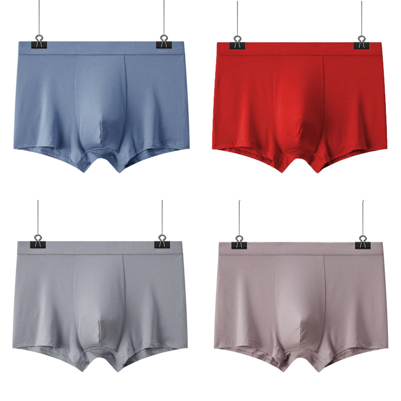 Pantalones interiores de hombre Modal sin huellas antibacterianas entrepierna transpirable de color sólido pantalones cortos delgados de cuadrangular para hombres