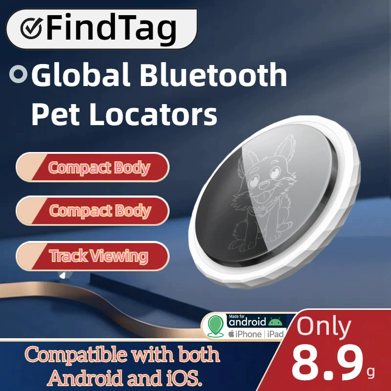 Новинка для трансграничной торговли: Умный глобальный Bluetooth-трекер, устройство для защиты от потери питомцев, совместимое с iOS и Android, трекер для отслеживания и предотвращения утери.