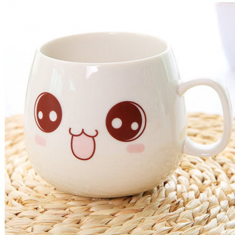 Taza de personalidad creativa Taza de cerámica con cuchara Taza de bebida de pareja de moda Taza de café casera Taza de agua de expresión