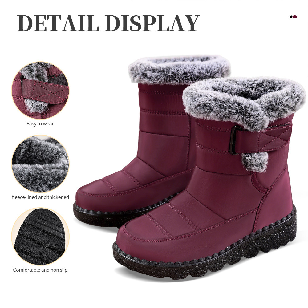 Zapatos de algodón de invierno de mujeres transfronterizas botas de nieve de poliuretano botas de mujer gruesas botas de algodón calentamiento