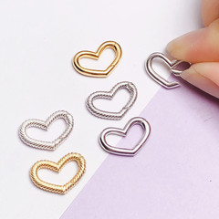 Pearl necklace clasp heart-shaped bracelet connector buckle DIY accessories pure silver ring thick mechanical clasp