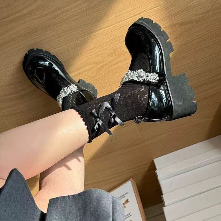 Lace Love Spring and Summer Thin Medium Tube All-match Mesh Bow Lolita Socks Piled for Outer Wear Sweat-absorbent Socks