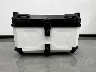 Motorcycle trunk Plastic Trunk Abs Plastic Box - upper-black-and-lower-white-x-excluding-backrest