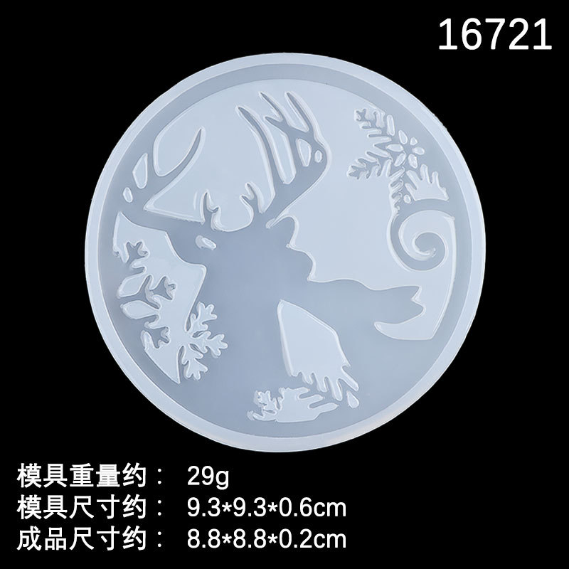 Colgante redondo hueco collar decorativo suéter cadena colgante accesorios espejo epoxi molde Mesa Decoración Accesorios molde