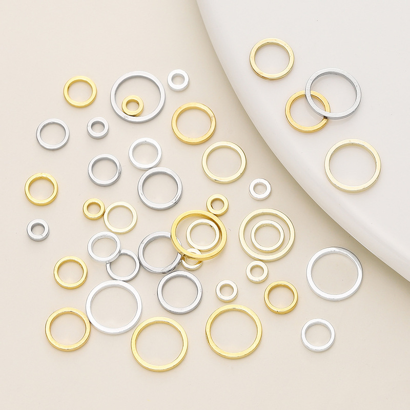 18K copper ring plated real gold color retaining closed ring handmade diy closing circle necklace earrings bracelet closing connecting ring 18K copper ring plated real gold color retaining closed ring handmade diy closing circle necklace earrings bracelet closing connecting ring