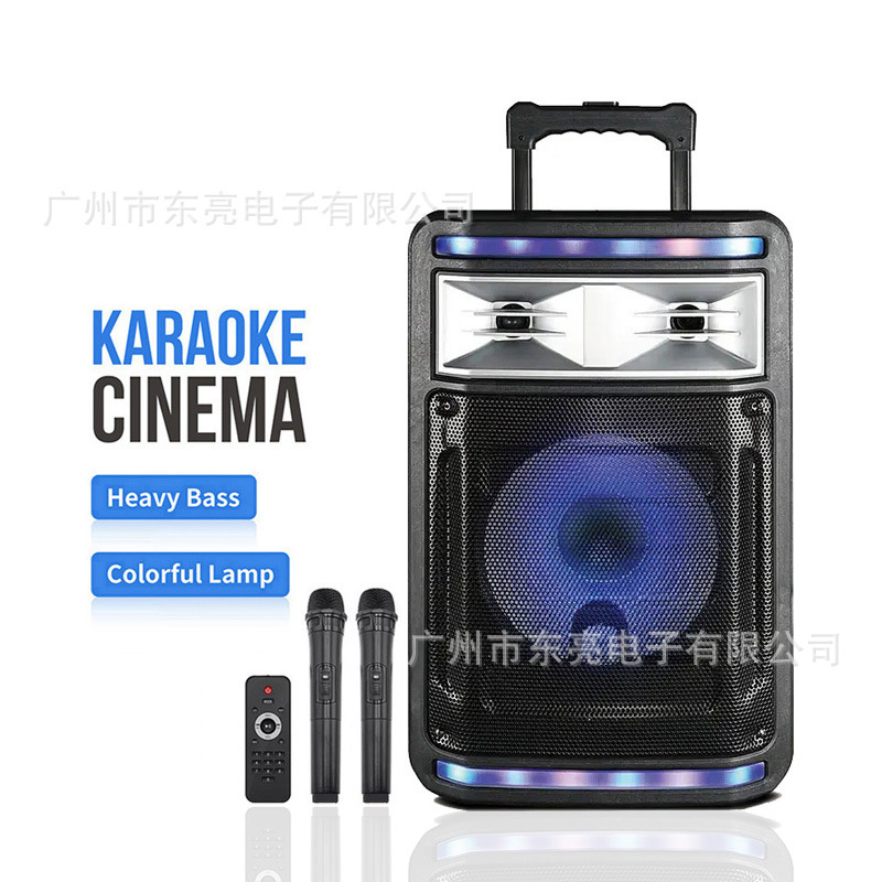 Cross-border private model 12-inch outdoor square dance audio portable pull rod door 12V/4.5A power high-power speaker