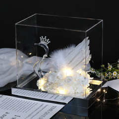 永生花天鵝創意手工禮品520情人節七夕節結婚禮物伴手禮盒