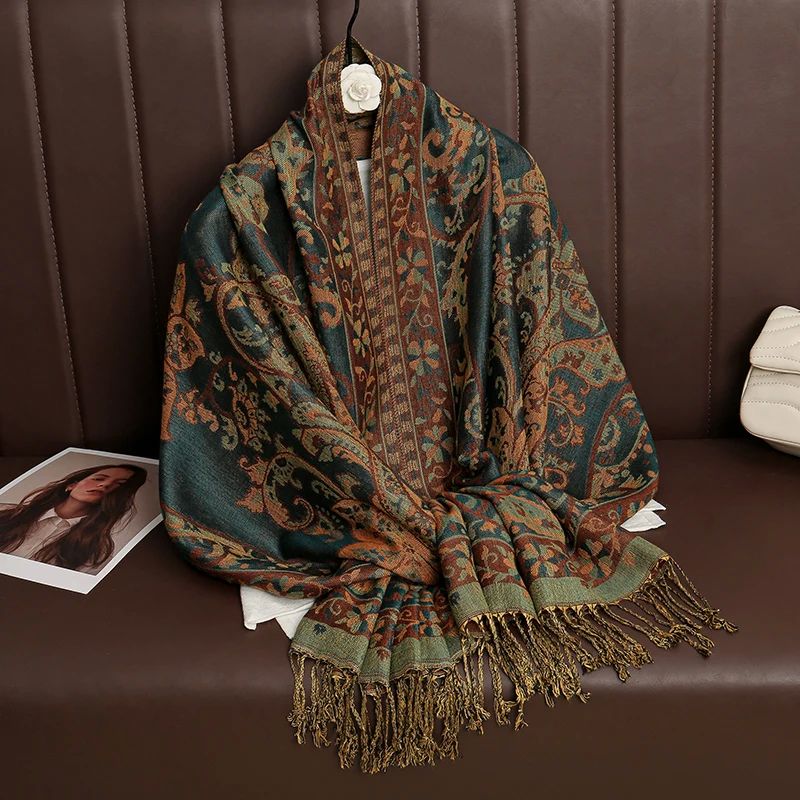 Tassel Blanket Design Thick Pashmina New Winter Warm Shawl W