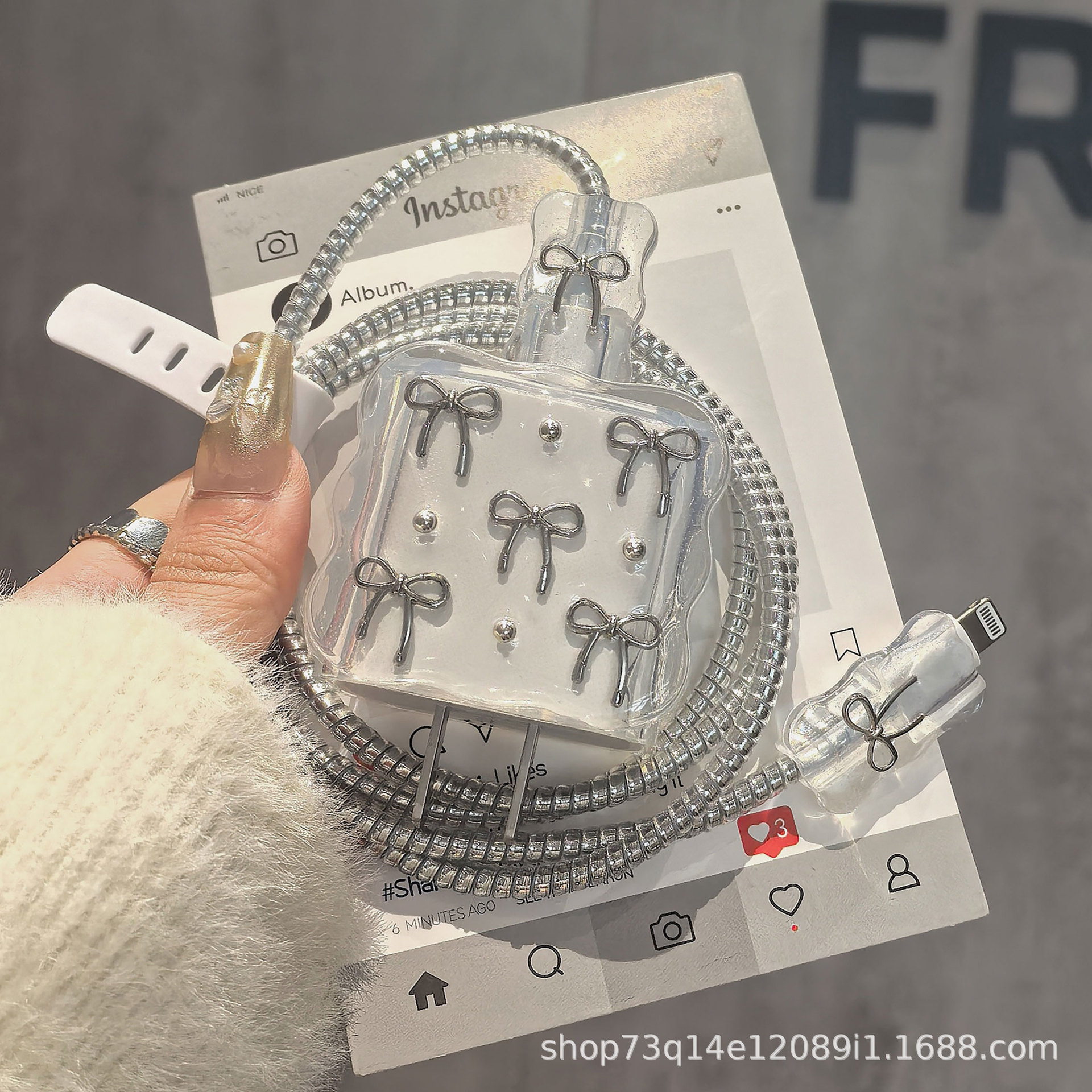 Funda protectora para cable de datos Apple 15 16 20W, funda protectora para cargador de carga rápida antirrotura, resina epoxi.