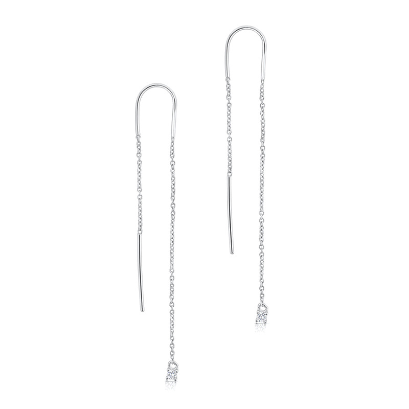 Fashion Geometric Sterling Silver Asymmetrical Artificial Pearls Rhinestones Drop Earrings 1 Pair