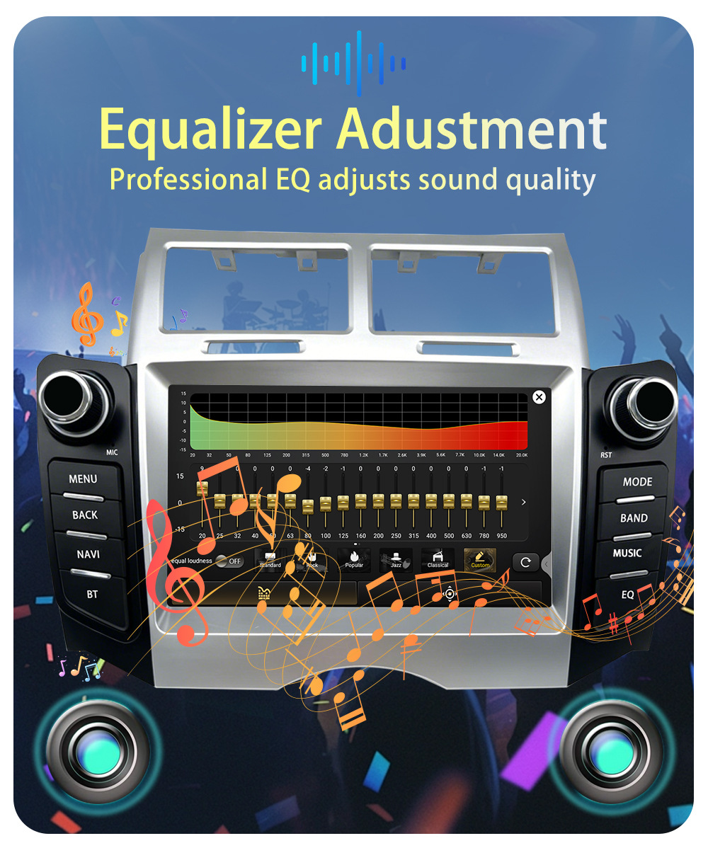 Suitable for Toyota Yaris Xp90Vitz Car Central Control Screen Bluetooth Navigation Reversing Image Radio