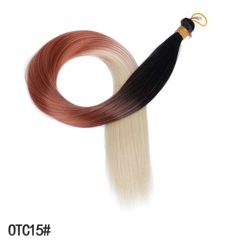 クロスボーダー新しいストレートヘアハンドル 30 インチ 150 グラム化学繊維かつらストレートバルクヘアかつらエクステンション|undefined