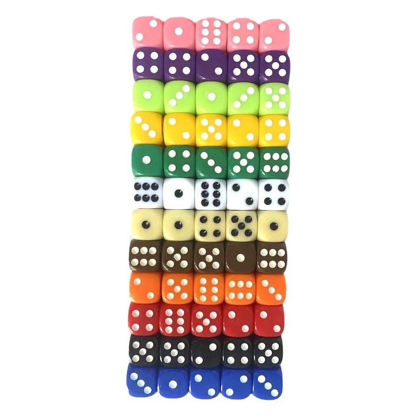 Wholesale 16MM rounded color dice acrylic mahjong leisure bar KTV supplies solid color points sieve