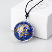 跨境新品Ogan奥天然水晶碎石滴胶Orgone Energy吊坠宝石瑜伽挂件