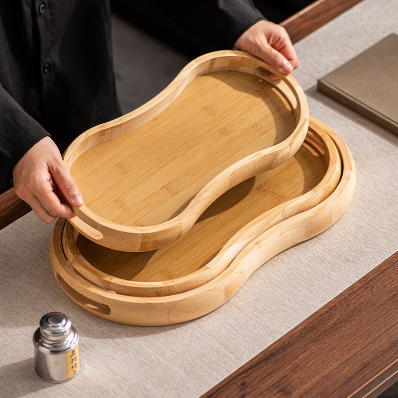 Natural Bamboo Rectangular Tray for Home Use, Restaurant Serving Tray, Tea Cup Tray, Snack and Fruit Storage Tray