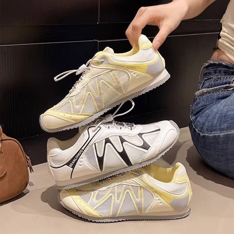 진짜 부드러운 가죽 단일 메쉬 중공 미끄럼 방지 바닥 하이킹 신발 여성 육군 훈련 신발 2025 새로운 캐주얼 야외 스포츠 포레스트 검프 신발