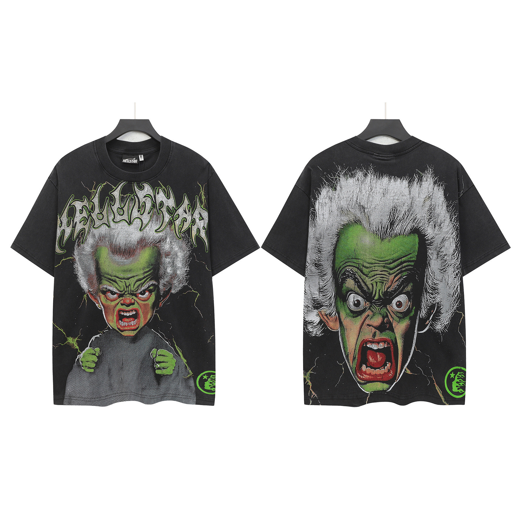 Camiseta de Algodón de Manga Corta, Estampado Retro y Corte Holgado, HEEL | Color Duradero