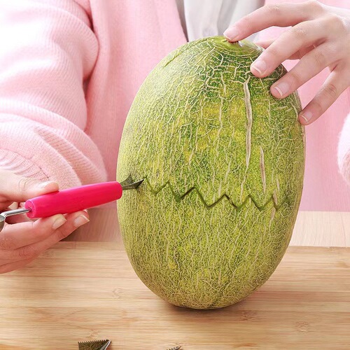 Stainless steel watermelon cutter, fruit ball scoop, ice cream round spoon, fruit cutting, segmentation, carving knife