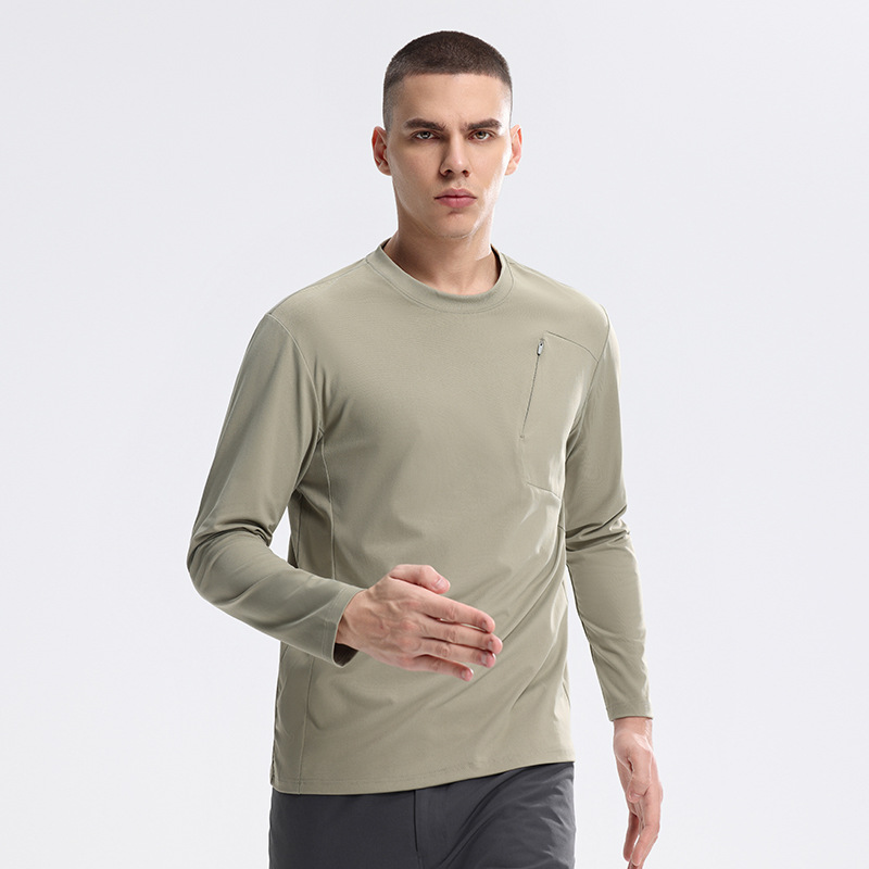 Dijia con suéter de secado rápido absorbente de cuello redondo urbano de viaje transpirable hombre de manga larga primavera otoño invierno ciclismo al aire libre