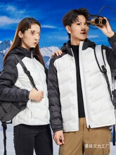 秋冬季男女羽绒服外套加厚立领连帽户外休闲保暖拼色上衣批发批发