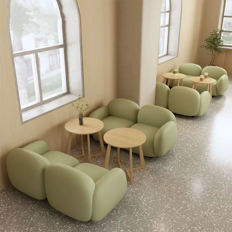 定制2025新奶茶店休闲卡座沙发烘焙甜品店洽谈咖啡厅西餐厅餐跨境