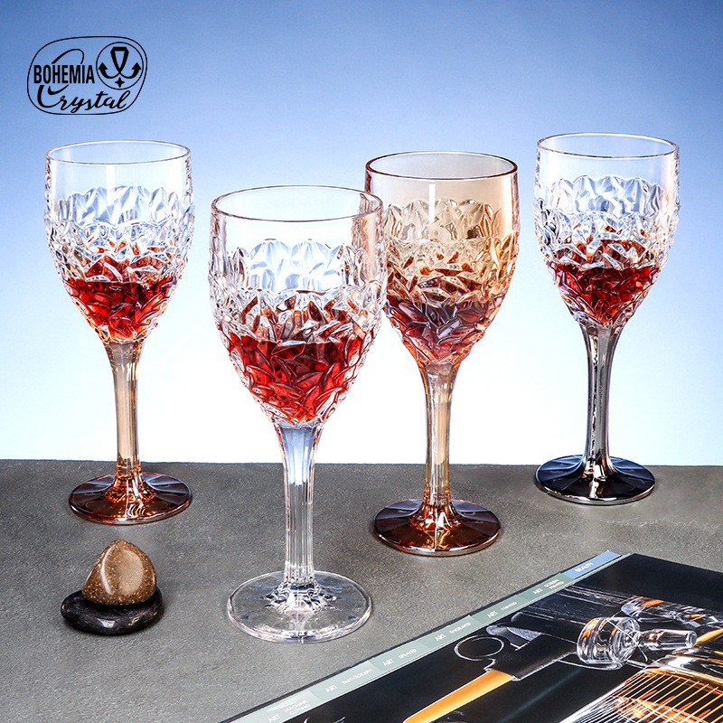 Importación checa de cristal Crystalex vino vino 2 caja de regalo moderna simple taza de textura de alta calidad