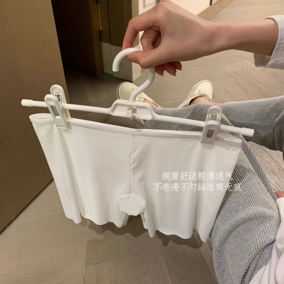 Verano sin costuras pantalones de seda de hielo color sólido de una pieza de cintura alta delgada desgaste exterior seguro bottoming pantalones cortos anti-exposición para las mujeres