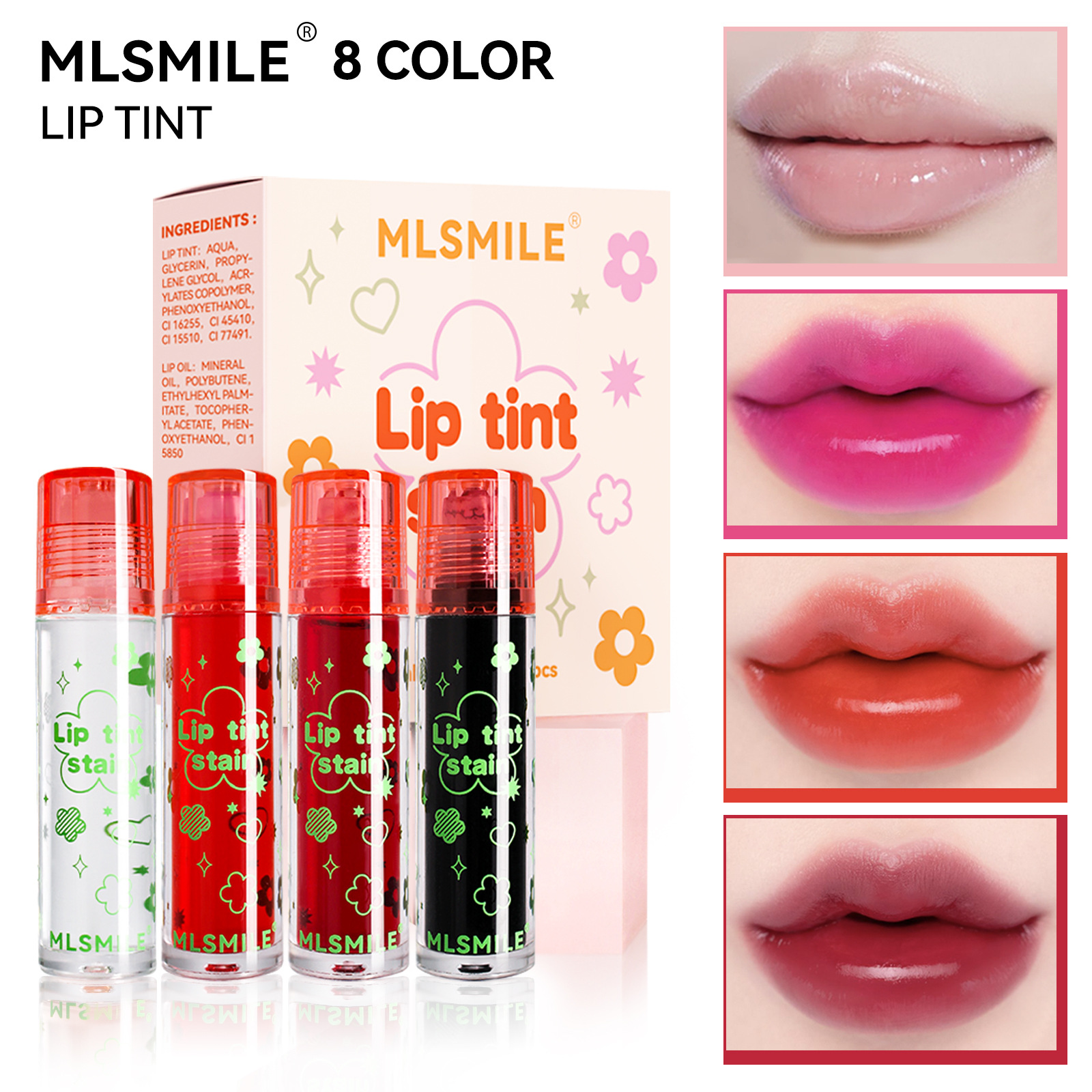 MLSMILE cross-border makeup ball lip grease lip dye suit long-lasting moisturizing non-stick lipstick water lip glaze