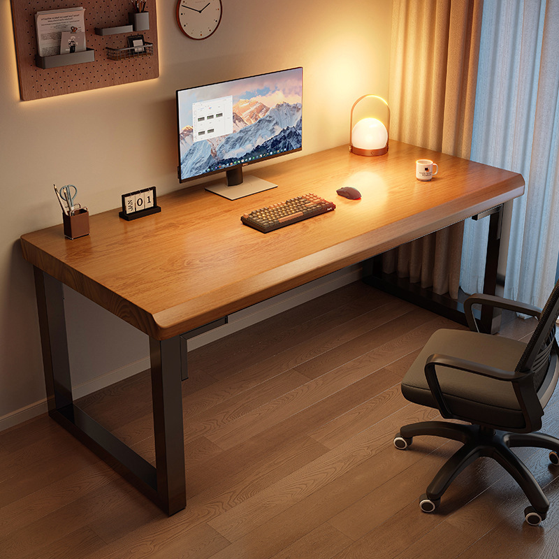 Escritorio de computadora de madera maciza pura, escritorio de escritorio, escritorio para el hogar, escritorio de escritura para estudiantes, escritorio para adultos, banco de trabajo