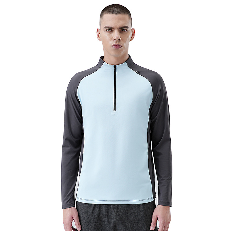 2025 nueva camiseta deportiva al aire libre para hombre, cuello alto, correr, ropa de secado rápido, montañismo, senderismo, deportes, ocio, base interior