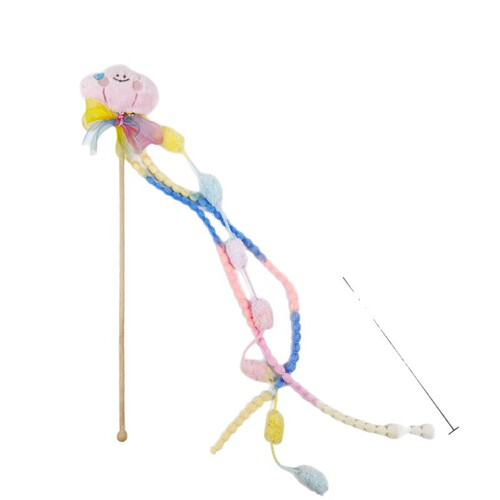 Cartoon Cat Toy Interactive Cat Wands Cute Star Fleece Fringe Training Rod Cat Pet Supplies