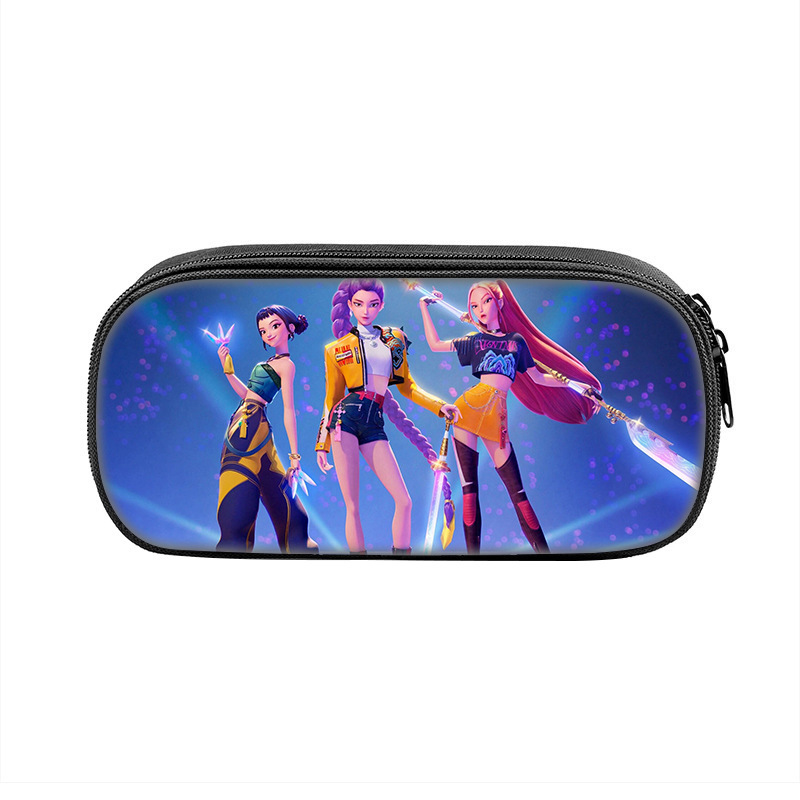 国境を越えた新製品 Huntrix Kpop プリント周辺ペンバッグ ハンター魔女グループ 小中学生鉛筆文具箱|undefined