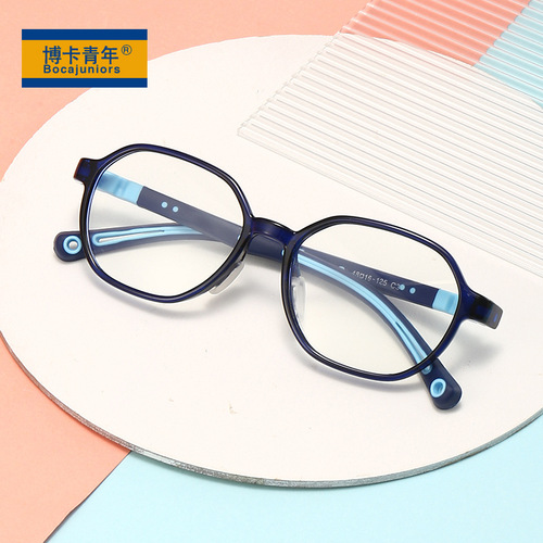 防蓝光眼镜椭圆形儿童青少年防蓝光护目镜电脑平光眼镜框架 91033