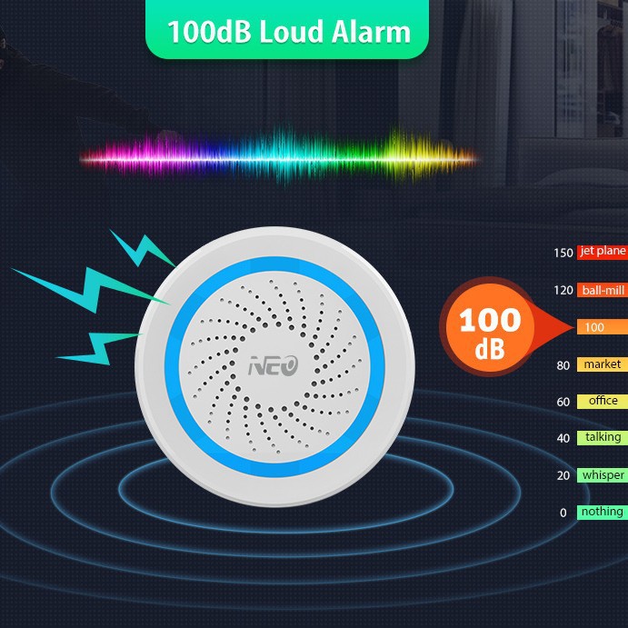Z-WaveUSBSirenAlarm智能声光报警器全屋家居联动现场报警无线