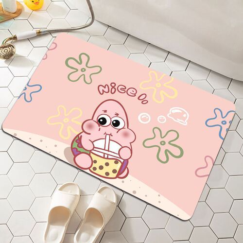 Bathroom diatom mud absorbent floor mat Spongebob toilet bathroom non-slip mat bathroom shower quick-drying foot mat